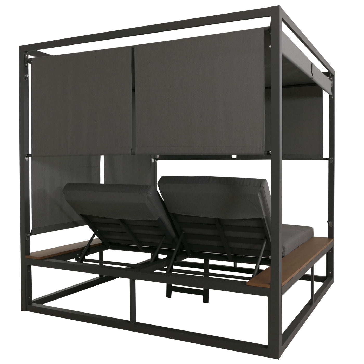 Cosmo Casa - XL Tuinligstoel - Bali Stijl - 10cm Bekleding - Aluminium - Grijze Bekleding