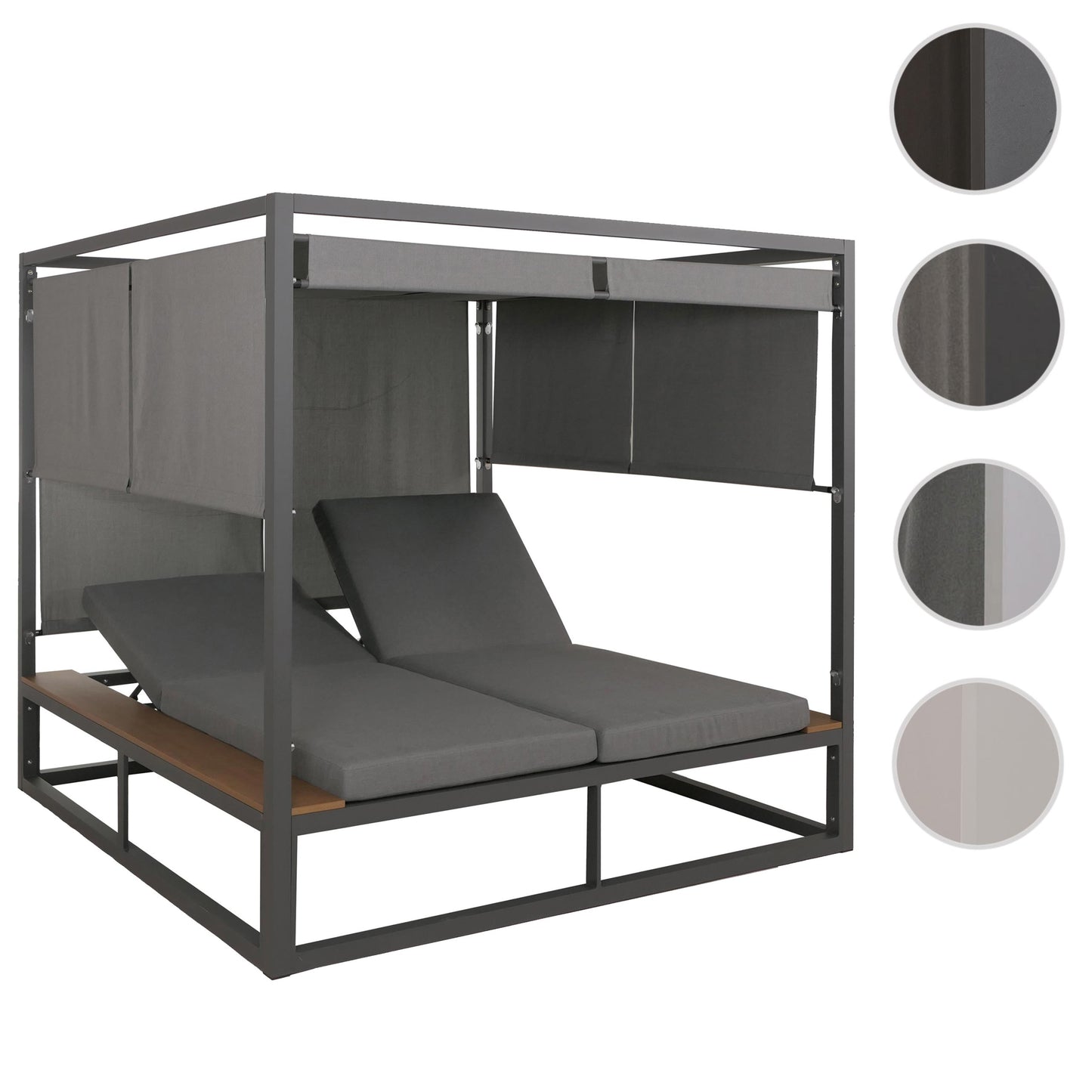 Cosmo Casa - XL Tuinligstoel - Bali Stijl - 10cm Bekleding - Aluminium - Grijze Bekleding