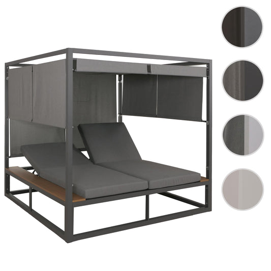 Cosmo Casa - XL Tuinligstoel - Bali Stijl - 10cm Bekleding - Aluminium - Grijze Bekleding