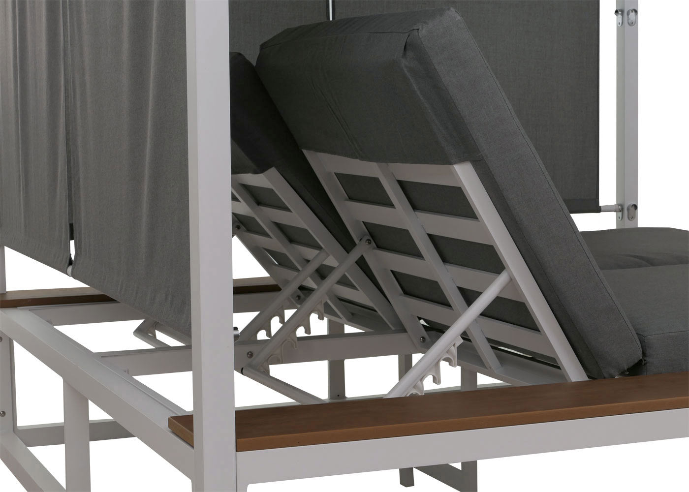 Cosmo Casa - XL Tuinligstoel - Bali Stijl - 10cm Bekleding - Aluminium - Witte Bekleding - Grijs Frame