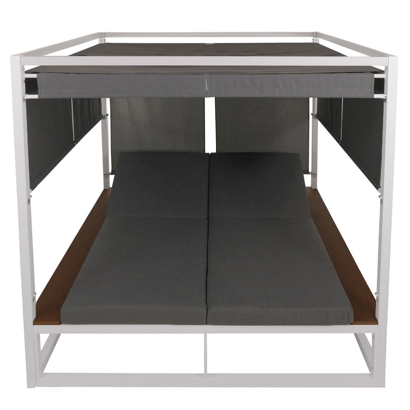 Cosmo Casa - XL Tuinligstoel - Bali Stijl - 10cm Bekleding - Aluminium - Witte Bekleding - Grijs Frame