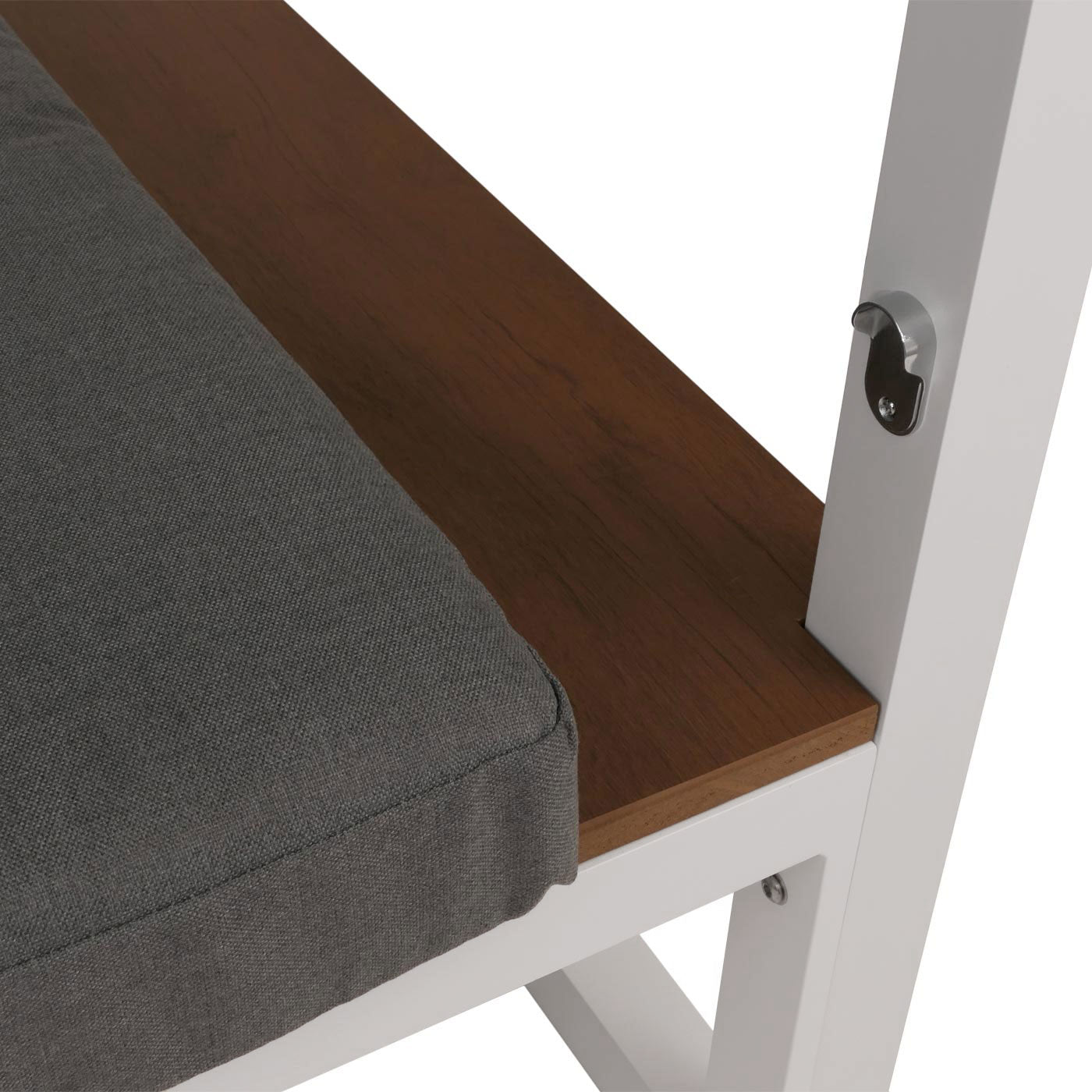 Cosmo Casa - XL Tuinligstoel - Bali Stijl - 10cm Bekleding - Aluminium - Witte Bekleding - Grijs Frame