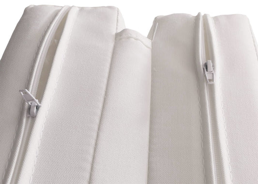 Cosmo Casa - XL Tuinligstoel - Bali Stijl - 10cm Bekleding - Aluminium - Witte Bekleding - Crème Frame