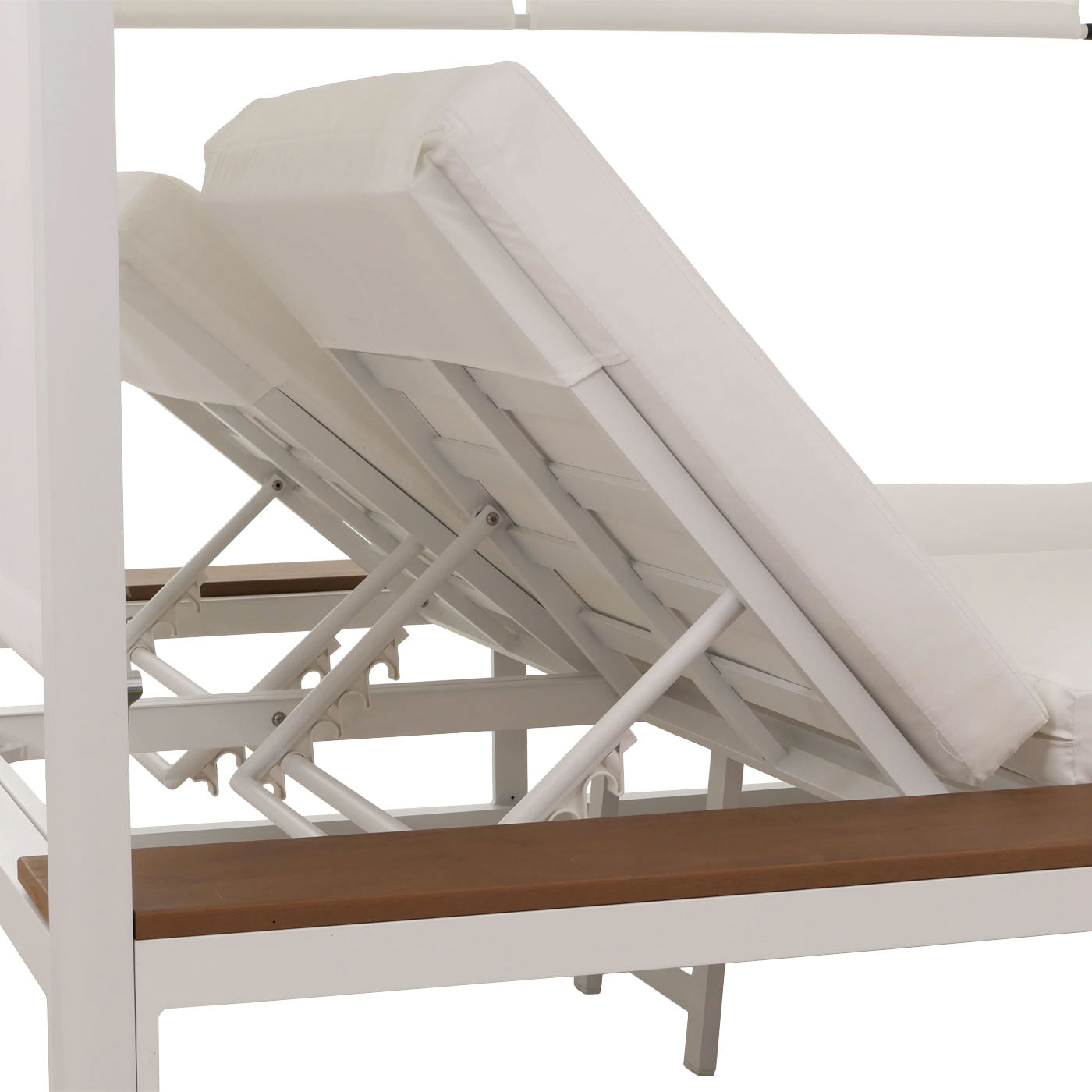 Cosmo Casa - XL Tuinligstoel - Bali Stijl - 10cm Bekleding - Aluminium - Witte Bekleding - Crème Frame