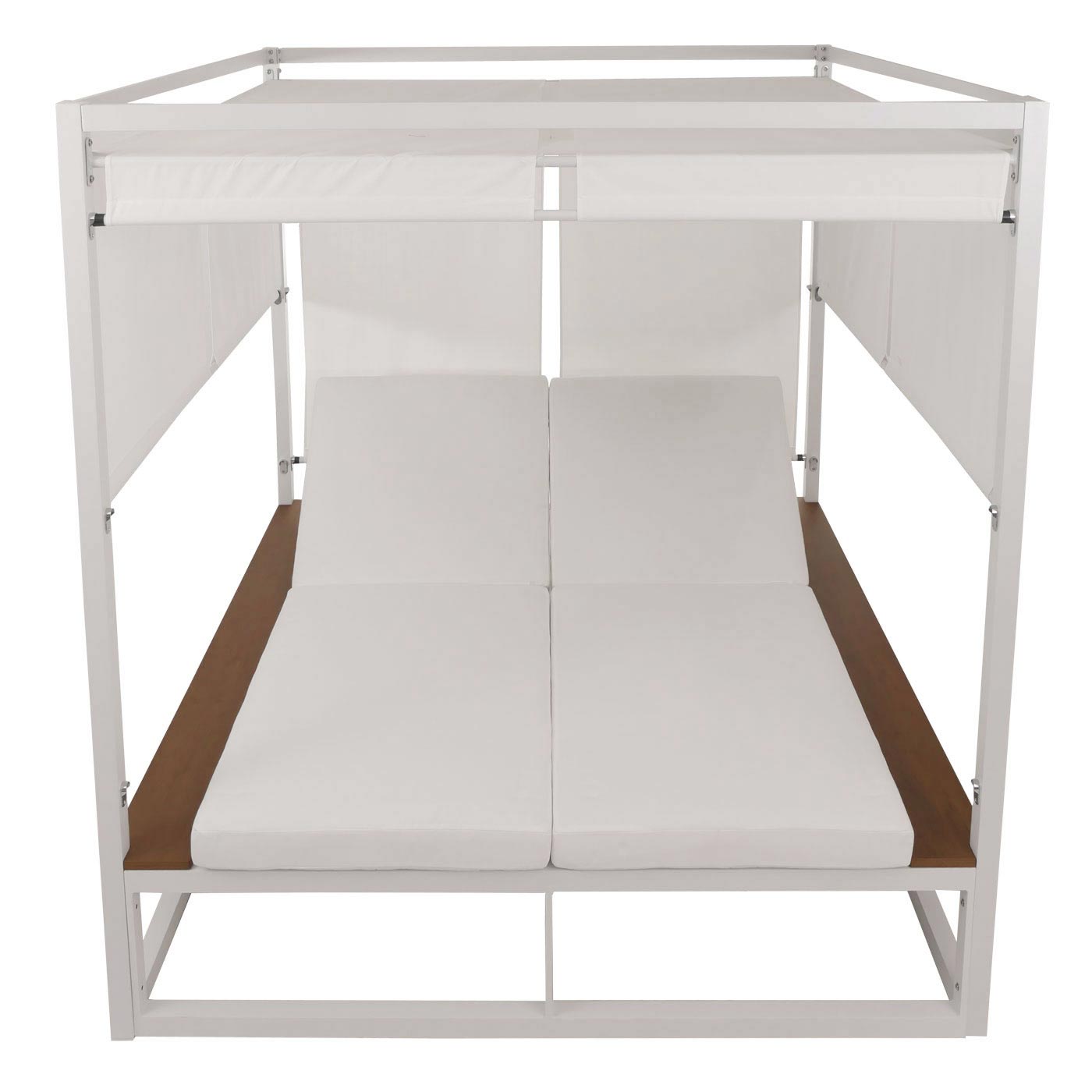 Cosmo Casa - XL Tuinligstoel - Bali Stijl - 10cm Bekleding - Aluminium - Witte Bekleding - Crème Frame