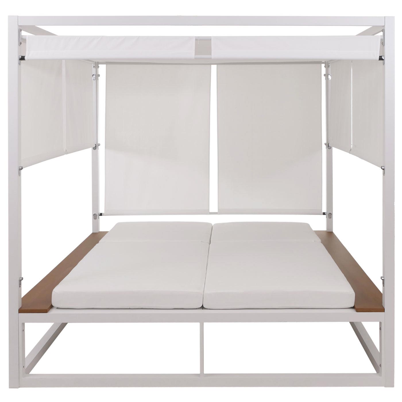 Cosmo Casa - XL Tuinligstoel - Bali Stijl - 10cm Bekleding - Aluminium - Witte Bekleding - Crème Frame