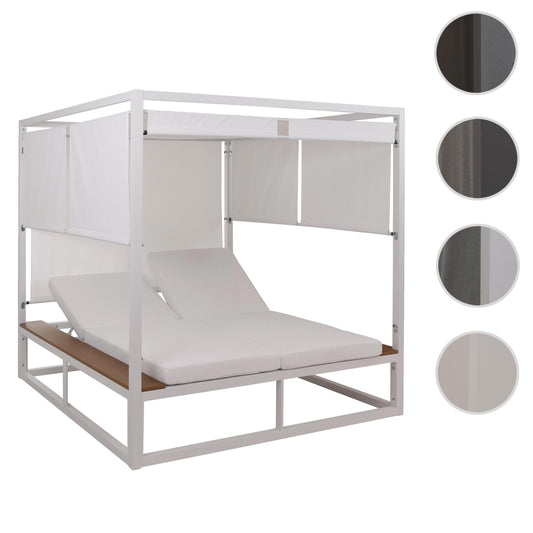 Cosmo Casa - XL Tuinligstoel - Bali Stijl - 10cm Bekleding - Aluminium - Witte Bekleding - Crème Frame