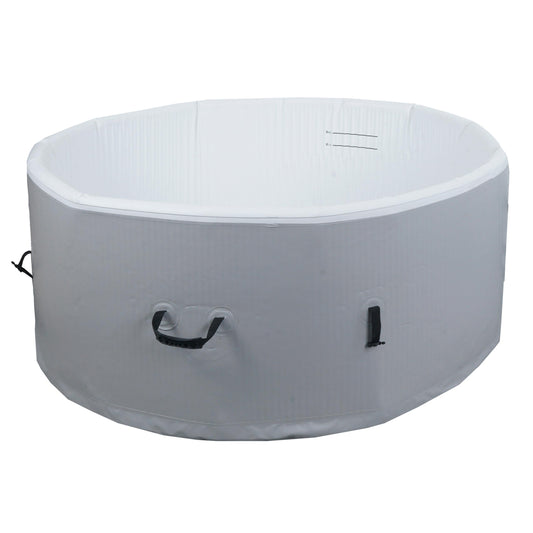 Cosmo Casa - Vervangingszwembad voor 4 Personen - Binnen/Buiten - Opblaasbaar - Dropstitch-Stof - Rond - 150 cm - Grijs-Wit