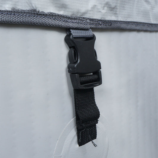 Cosmo Casa - Vervangingszwembad voor 4 Personen - Binnen/Buiten - Opblaasbaar - Dropstitch-Stof - Rond - 150 cm - Grijs-Wit