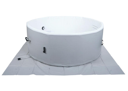 Cosmo Casa - Vervangingszwembad voor 5 Personen - Binnen/Buiten - Opblaasbaar - Dropstitch-Stof - Rond - 180 cm - Grijs-Wit