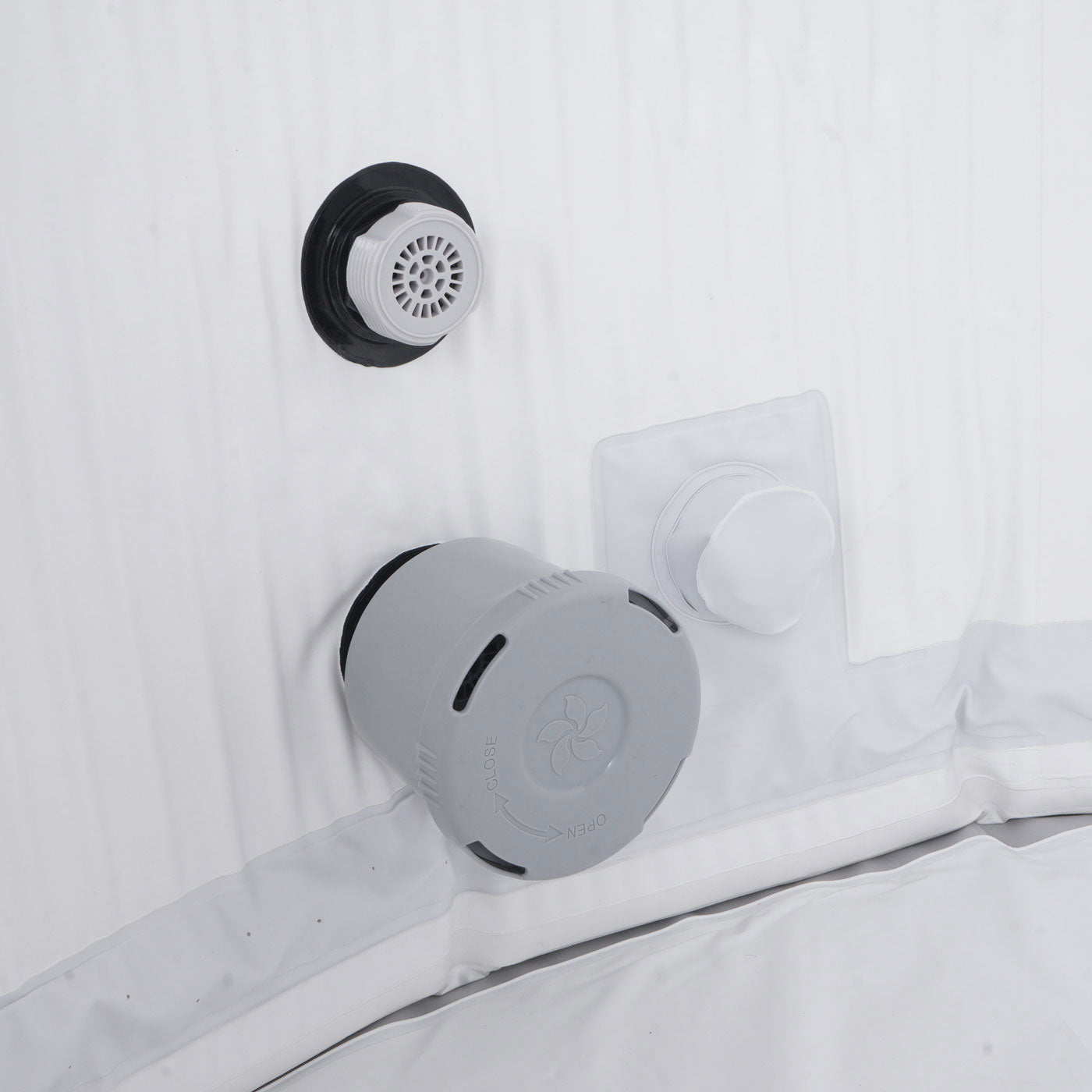 Cosmo Casa - Vervangingszwembad voor 5 Personen - Binnen/Buiten - Opblaasbaar - Dropstitch-Stof - Rond - 180 cm - Grijs-Wit