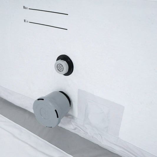 Cosmo Casa - Vervangingszwembad voor 5 Personen - Binnen/Buiten - Opblaasbaar - Dropstitch-Stof - Vierkant - 180 cm - Grijs-Wit