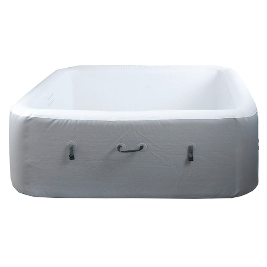 Cosmo Casa - Vervangingszwembad voor 5 Personen - Binnen/Buiten - Opblaasbaar - Dropstitch-Stof - Vierkant - 180 cm - Grijs-Wit