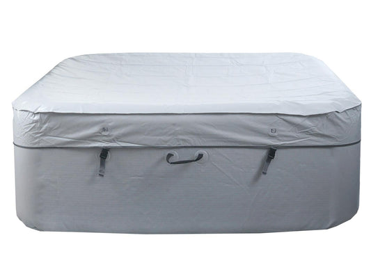 Cosmo Casa - Vervangingszwembad voor 5 Personen - Binnen/Buiten - Opblaasbaar - Dropstitch-Stof - Vierkant - 180 cm - Grijs-Wit