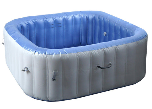 Cosmo Casa - Vervangingszwembad voor 5 Personen - Binnen/Buiten - Opblaasbaar - Gelamineerd PVC - Vierkant - 180 cm - Grijsblauw