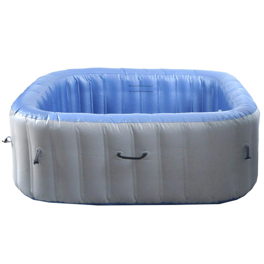 Cosmo Casa - Opblaasbare Whirlpool voor 6 Personen - Binnen & Buiten - Gelamineerd PVC - Vierkant - Grijsblauw - 198 cm