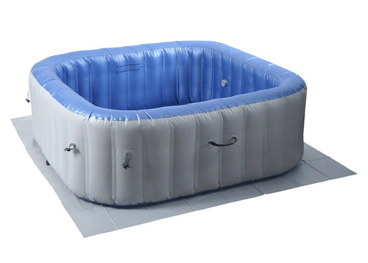 Cosmo Casa - Opblaasbare Whirlpool voor 6 Personen - Binnen & Buiten - Gelamineerd PVC - Vierkant - Grijsblauw - 198 cm