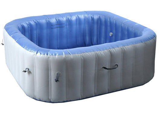 Cosmo Casa - Opblaasbare Whirlpool voor 6 Personen - Binnen & Buiten - Gelamineerd PVC - Vierkant - Grijsblauw - 198 cm