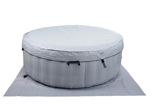 Cosmo Casa - Opblaasbare Whirlpool voor 5 Personen - Binnen & Buiten - Gelamineerd PVC - Rond - Grijsblauw - 198 cm