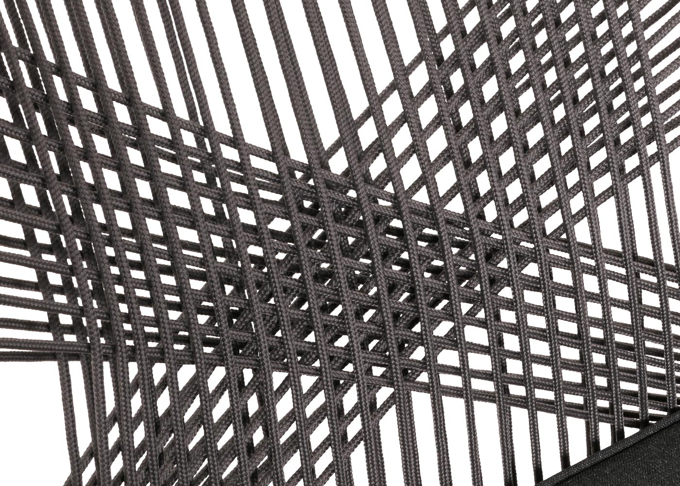 Cosmo Casa - Buitenfauteuil - Weerbestendig Touwgaas - Acaciahout - Donkergrijs Kussen - Lichtgrijs Frame