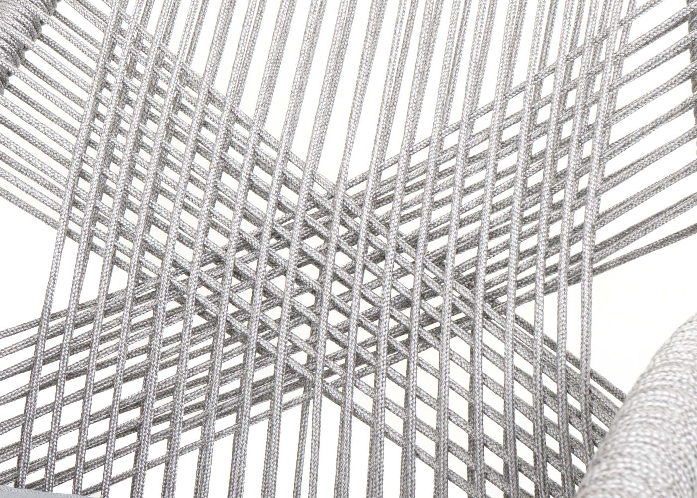 Cosmo Casa - Buitenfauteuil - Weerbestendig Touwgaas - Acaciahout - Lichtgrijs Kussen - Lichtgrijs Frame