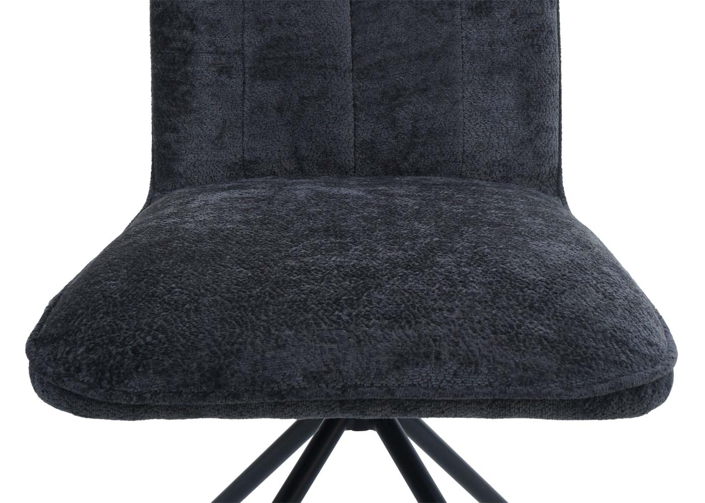 Cosmo Casa - Set van 2 Eetkamerstoelen - Draaibare Keukenstoel met Auto-Return - Chenille Textiel - Donkergrijs