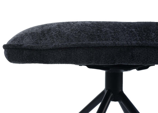 Cosmo Casa - Set van 2 Eetkamerstoelen - Draaibare Keukenstoel met Auto-Return - Chenille Textiel - Donkergrijs