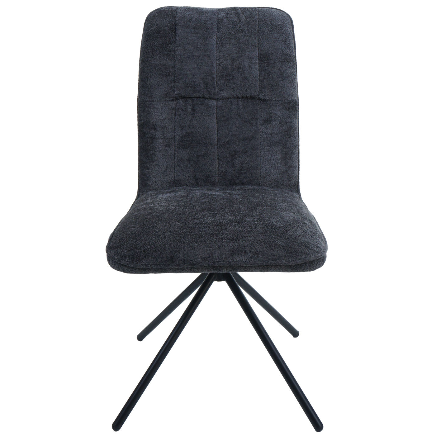 Cosmo Casa - Set van 2 Eetkamerstoelen - Draaibare Keukenstoel met Auto-Return - Chenille Textiel - Donkergrijs