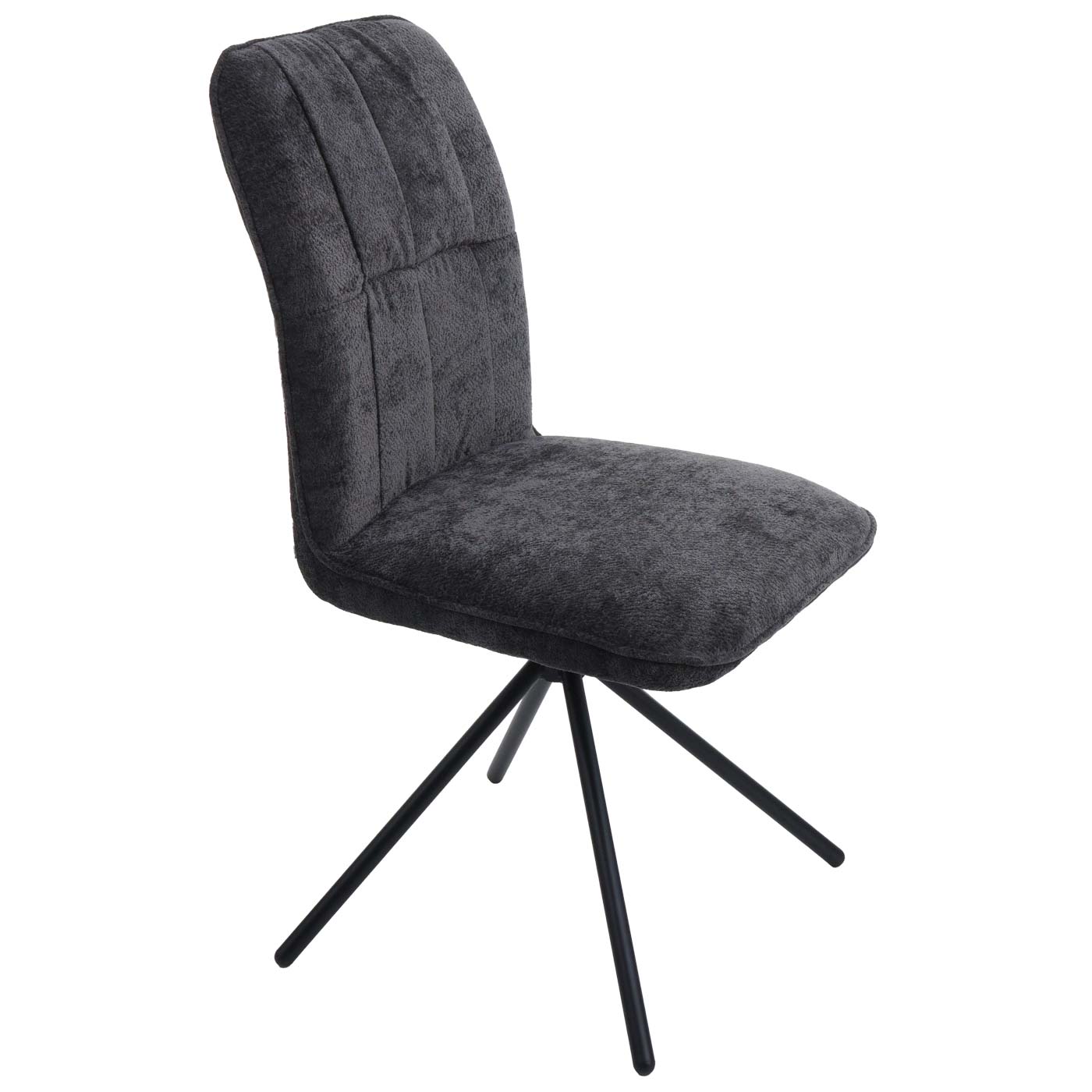 Cosmo Casa - Set van 2 Eetkamerstoelen - Draaibare Keukenstoel met Auto-Return - Chenille Textiel - Donkergrijs