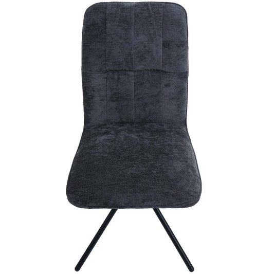 Cosmo Casa - Set van 2 Eetkamerstoelen - Draaibare Keukenstoel met Auto-Return - Chenille Textiel - Donkergrijs