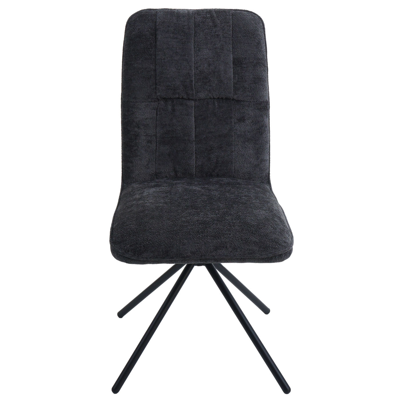 Cosmo Casa - Set van 2 Eetkamerstoelen - Draaibare Keukenstoel met Auto-Return - Chenille Textiel - Donkergrijs