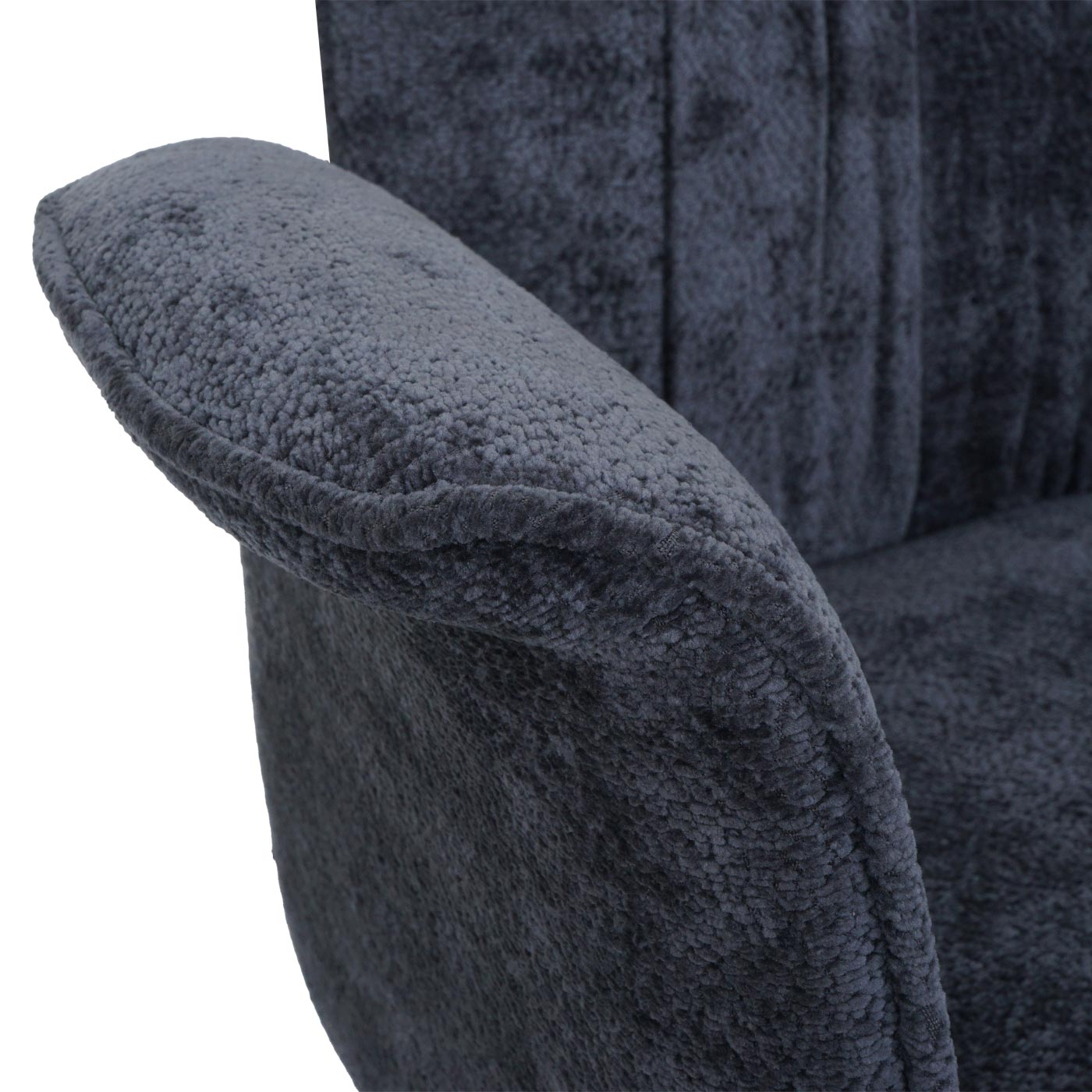 Cosmo Casa - Set van 2 Eetkamerstoelen - Roterende Armleuning met Auto-Return - Chenille Textiel - Donkergrijs