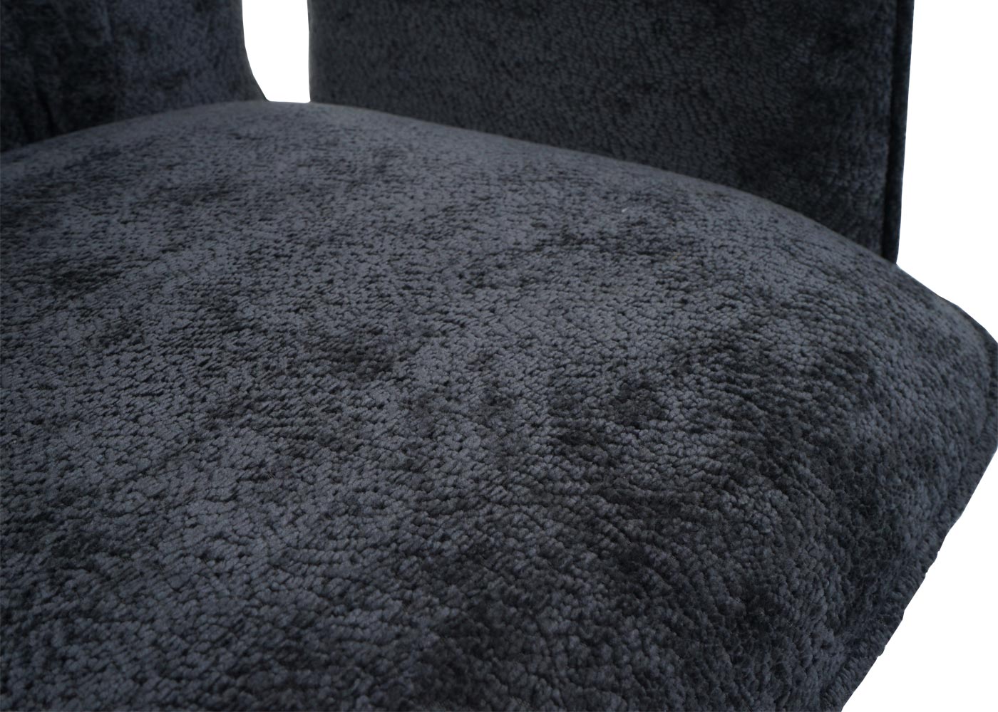 Cosmo Casa - Set van 2 Eetkamerstoelen - Roterende Armleuning met Auto-Return - Chenille Textiel - Donkergrijs