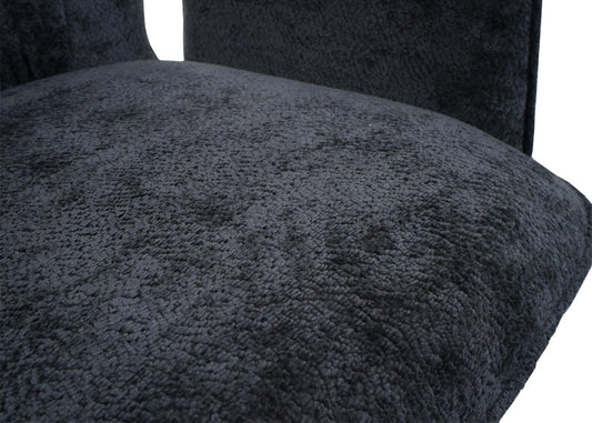 Cosmo Casa - Set van 2 Eetkamerstoelen - Roterende Armleuning met Auto-Return - Chenille Textiel - Donkergrijs