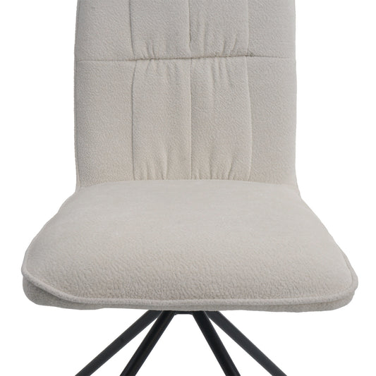 Cosmo Casa - Set van 2 Eetkamerstoelen - Draaibare Keukenstoel met Auto-Return - Chenille Textiel - Crème
