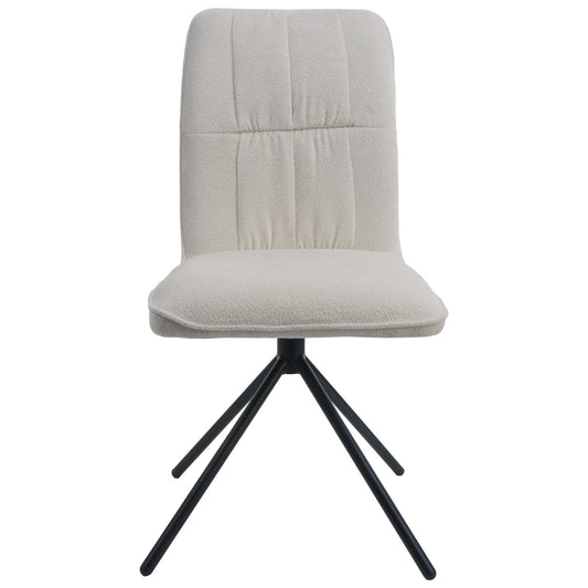 Cosmo Casa - Set van 2 Eetkamerstoelen - Draaibare Keukenstoel met Auto-Return - Chenille Textiel - Crème
