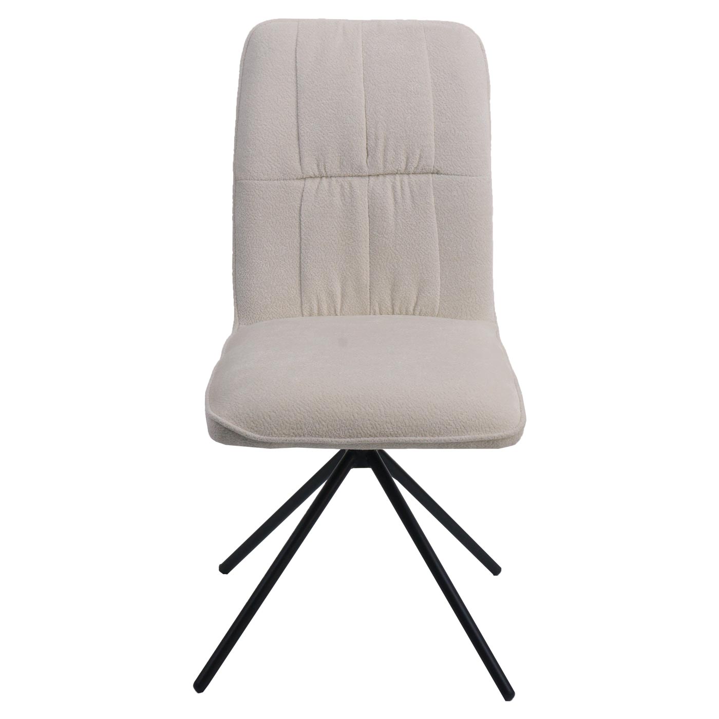 Cosmo Casa - Set van 2 Eetkamerstoelen - Draaibare Keukenstoel met Auto-Return - Chenille Textiel - Crème