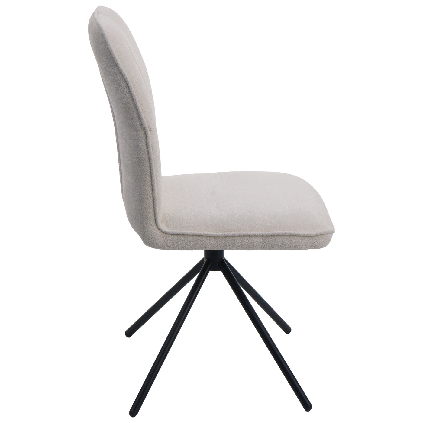 Cosmo Casa - Set van 2 Eetkamerstoelen - Draaibare Keukenstoel met Auto-Return - Chenille Textiel - Crème