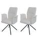 Cosmo Casa - Set van 2 Eetkamerstoelen - Roterende Armleuning met Auto-Return - Chenille Textiel - Crème