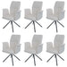 Cosmo Casa - Set van 6 Eetkamerstoelen - Roterende Armleuning met Auto-Return - Chenille Textiel - Crème