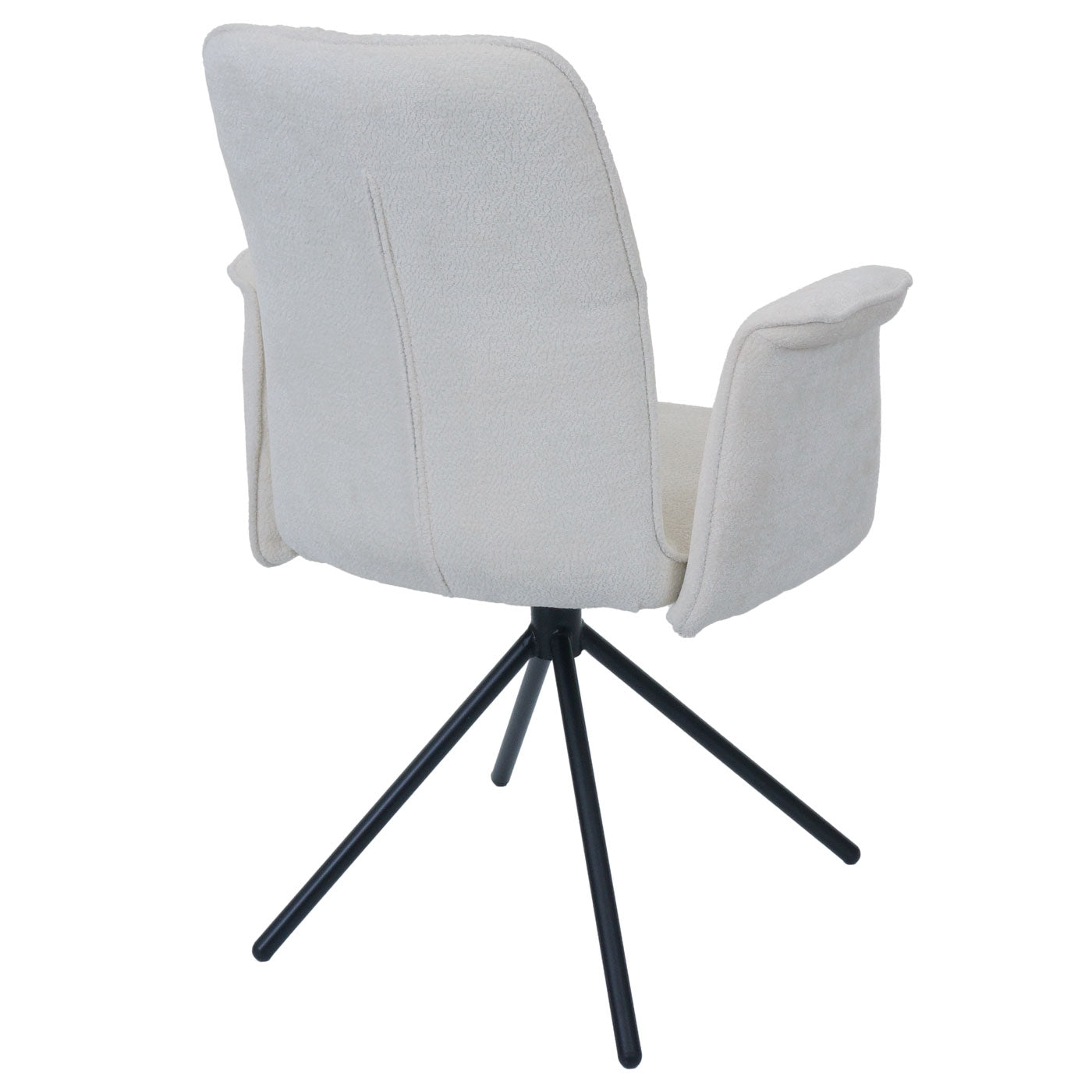 Cosmo Casa - Set van 2 Eetkamerstoelen - Roterende Armleuning met Auto-Return - Chenille Textiel - Crème