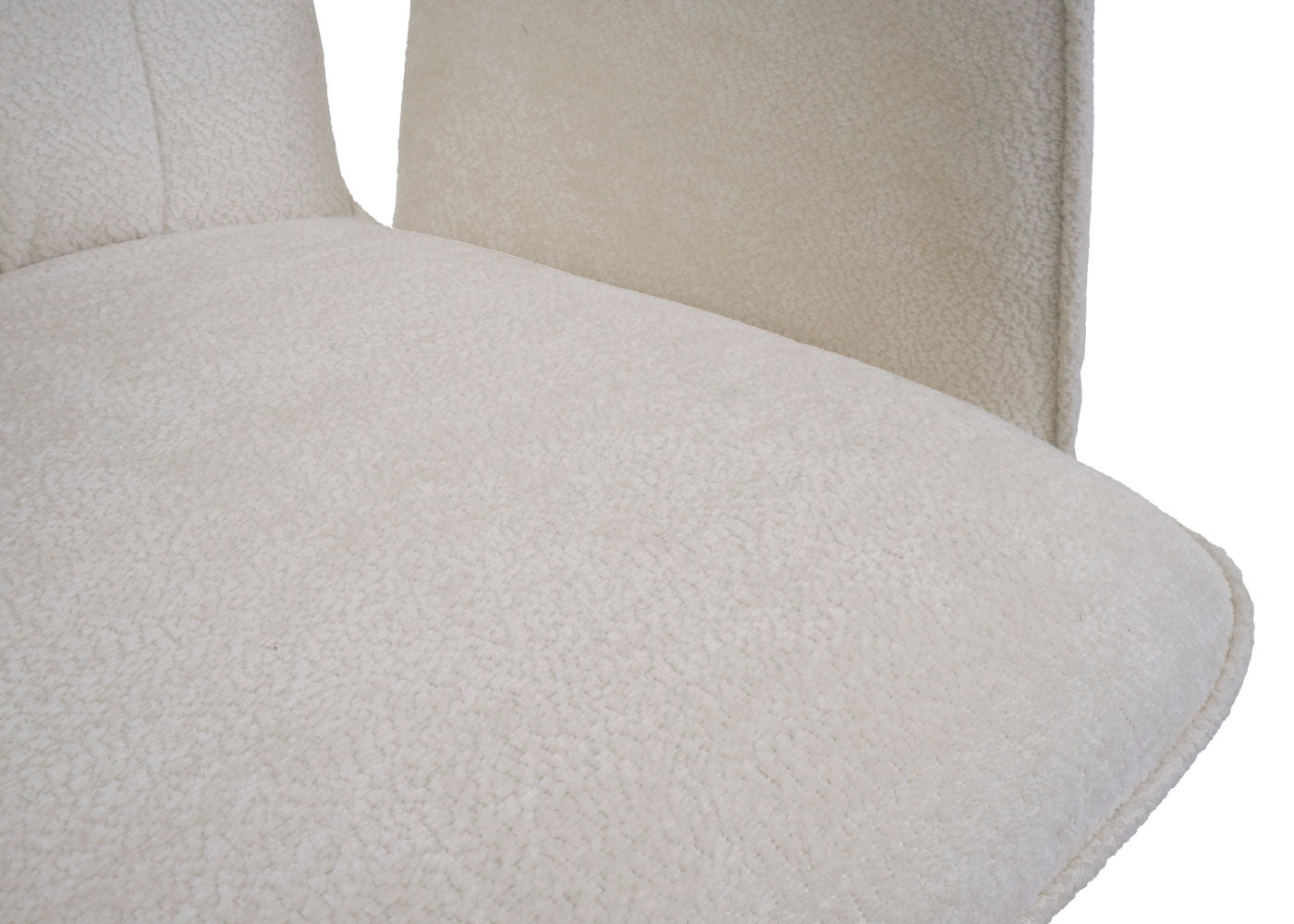 Cosmo Casa - Set van 2 Eetkamerstoelen - Roterende Armleuning met Auto-Return - Chenille Textiel - Crème