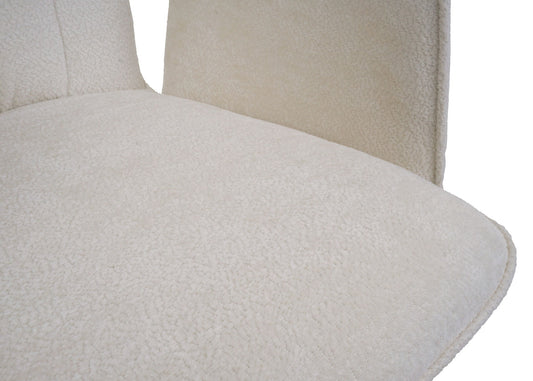 Cosmo Casa - Set van 2 Eetkamerstoelen - Roterende Armleuning met Auto-Return - Chenille Textiel - Crème