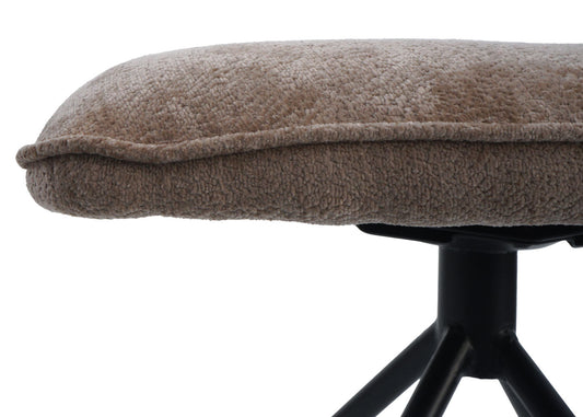 Cosmo Casa - Set van 2 Eetkamerstoelen - Draaibare Keukenstoel met Auto-Return - Chenille Textiel - Lichtbruin