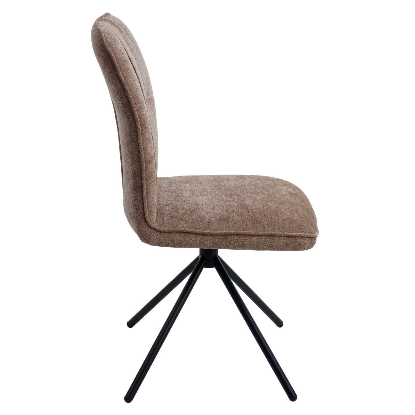 Cosmo Casa - Set van 2 Eetkamerstoelen - Draaibare Keukenstoel met Auto-Return - Chenille Textiel - Lichtbruin