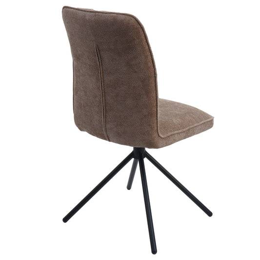 Cosmo Casa - Set van 2 Eetkamerstoelen - Draaibare Keukenstoel met Auto-Return - Chenille Textiel - Lichtbruin