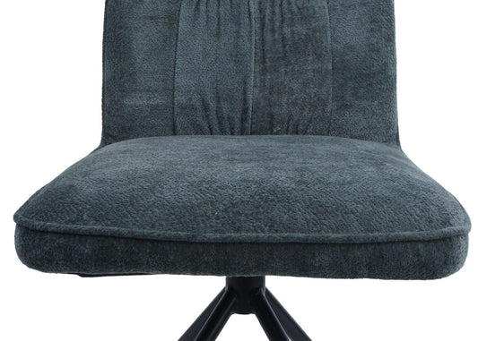 Cosmo Casa - Set van 2 Eetkamerstoelen - Draaibare Keukenstoel met Auto-Return - Chenille Textiel - Blauwgroen