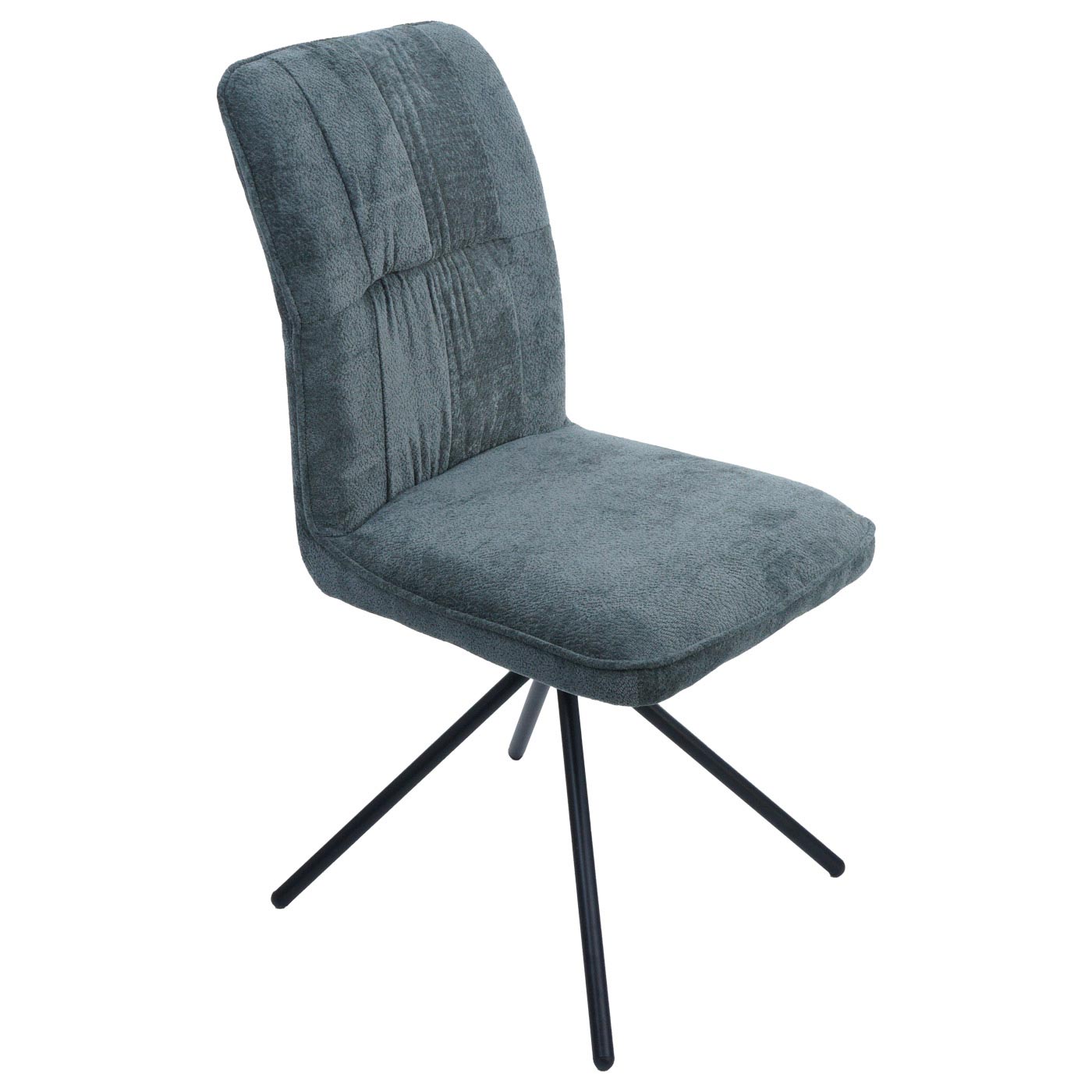 Cosmo Casa - Set van 2 Eetkamerstoelen - Draaibare Keukenstoel met Auto-Return - Chenille Textiel - Blauwgroen