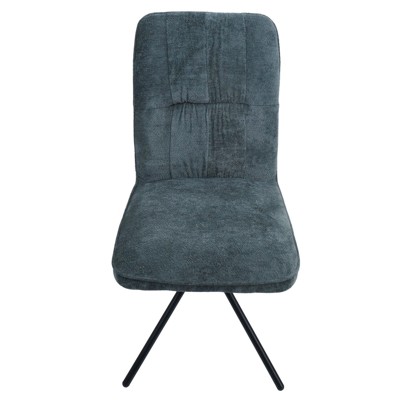 Cosmo Casa - Set van 2 Eetkamerstoelen - Draaibare Keukenstoel met Auto-Return - Chenille Textiel - Blauwgroen