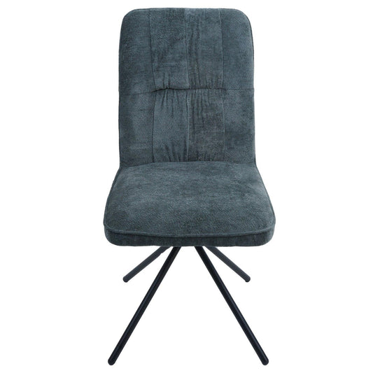 Cosmo Casa - Set van 2 Eetkamerstoelen - Draaibare Keukenstoel met Auto-Return - Chenille Textiel - Blauwgroen